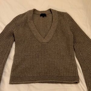 Intermix Bell Sleeve V Neck Sweater